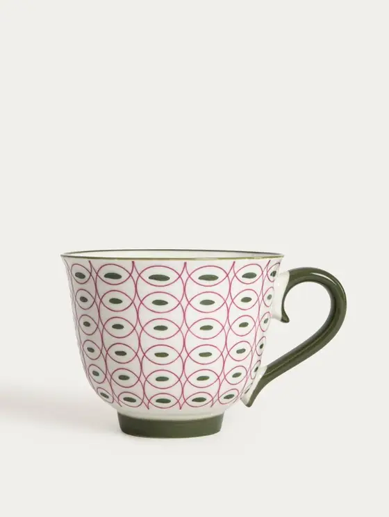 Kubek KIVO porcelanowy różowo-zielony 0,4 l