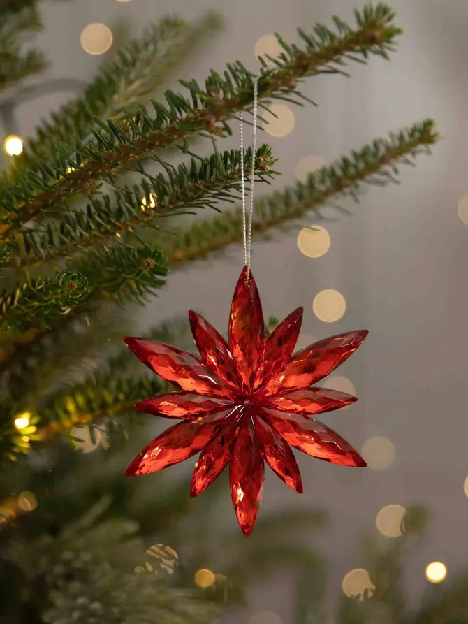 Zawieszka ASTRE czerwona śnieżynka 12 cm