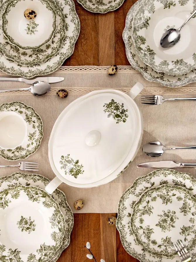 Waza LOURRY porcelanowa zielona 3 l