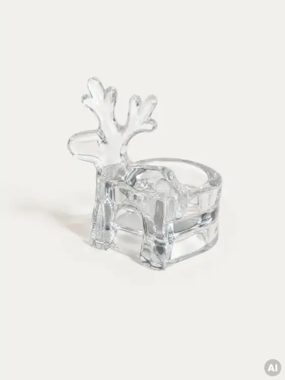 Świecznik GLASSI jelonek szklany 8,6x7,2x9,5 cm