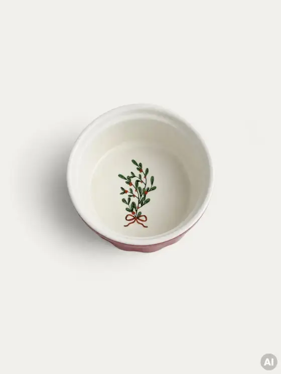 Ramekin MISTELLA czerwony z jemiołą 1szt., 9,5cm