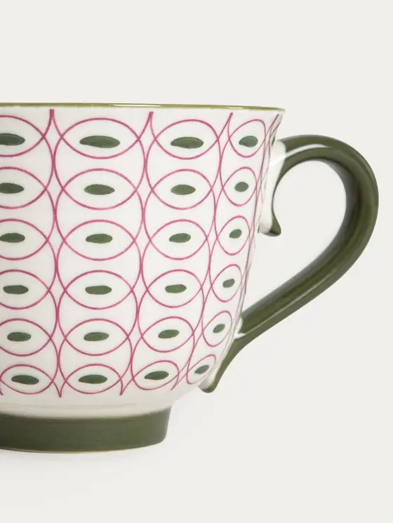 Kubek KIVO porcelanowy różowo-zielony 0,4 l
