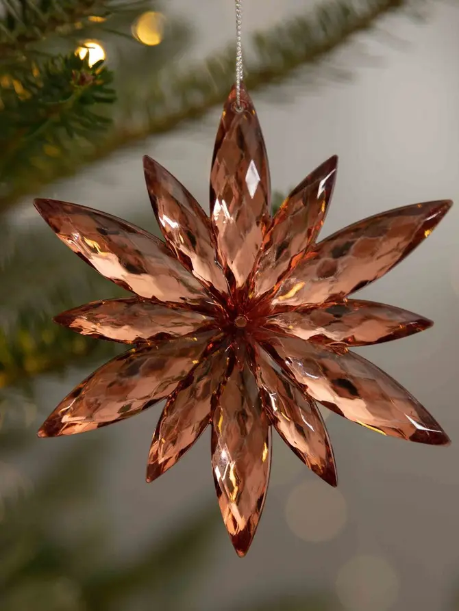 Zawieszka ASTRE różowa śnieżynka 12 cm
