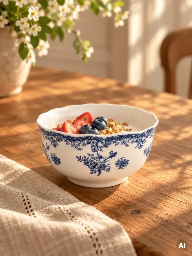 Miska LOURRY porcelanowa granatowa, 0,45 l 14 cm