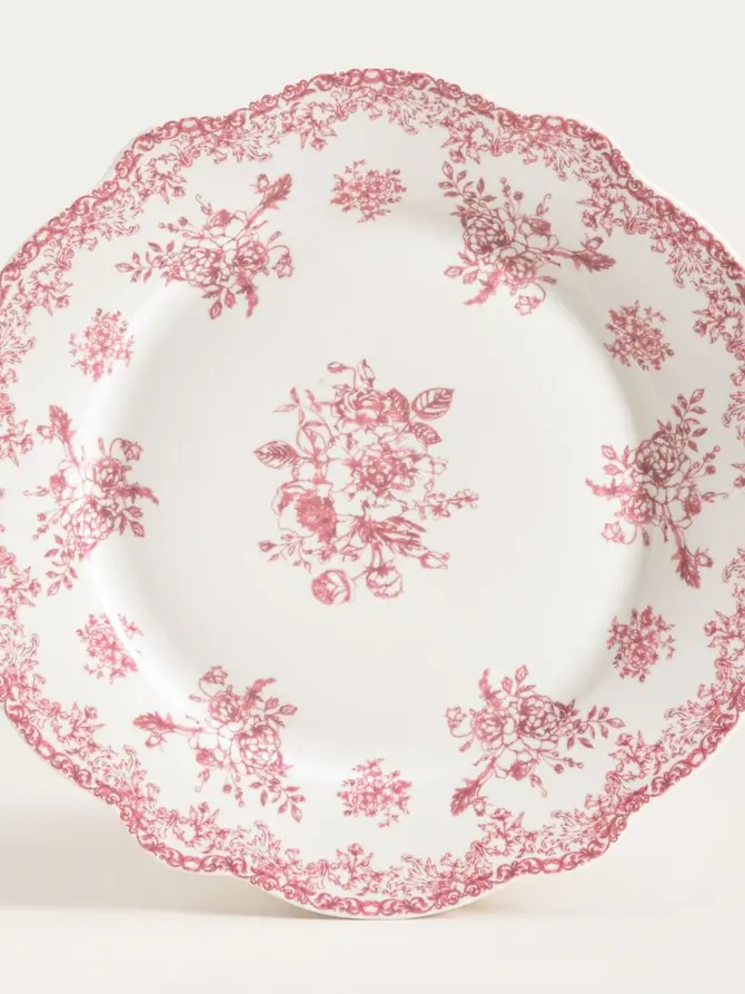 Talerz LOURRY porcelanowy obiadowy czerwony 27 cm