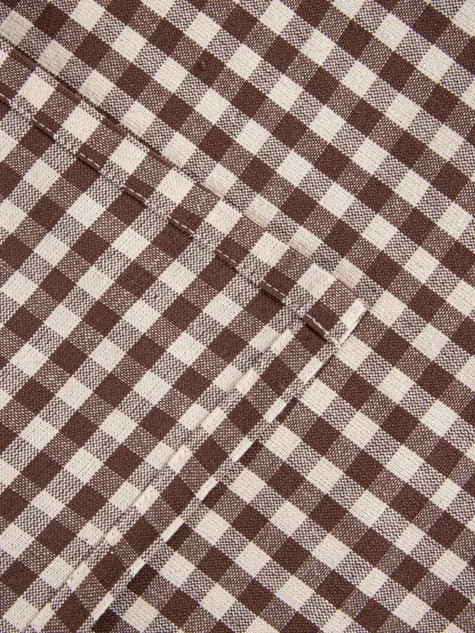 Obrus MARAVILLA bawełniany w brązową kratkę 150x220 cm