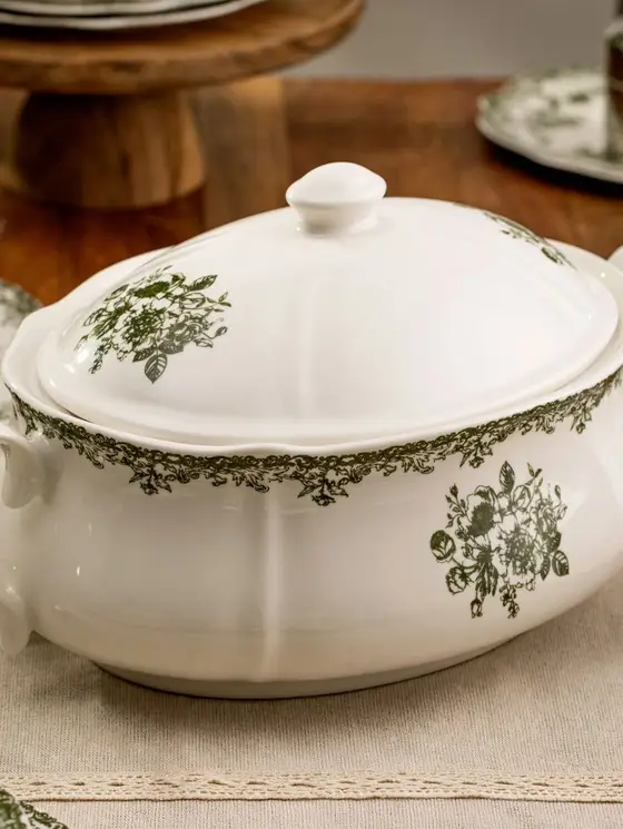 Waza LOURRY porcelanowa zielona 3 l