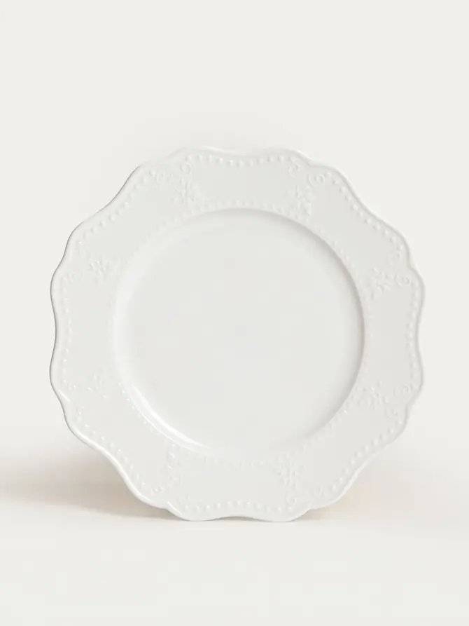 Talerz VISTAL porcelanowy deserowy biały 21 cm