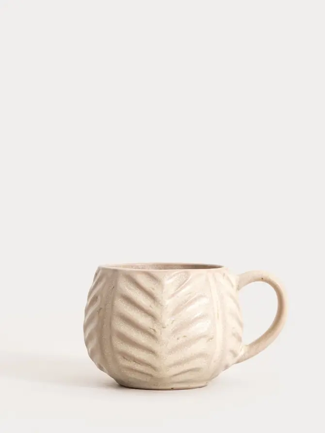 Kubek ALMOS porcelanowy baryłka w jodełkę 0,25 l
