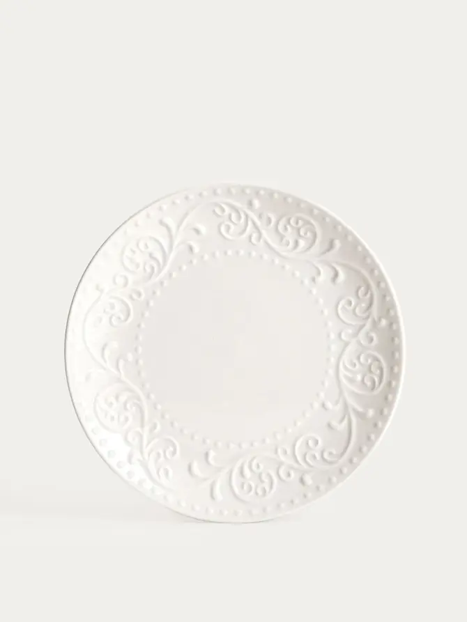 Zestaw talerzy SYLIA porcelanowy z ornamentem 18 el