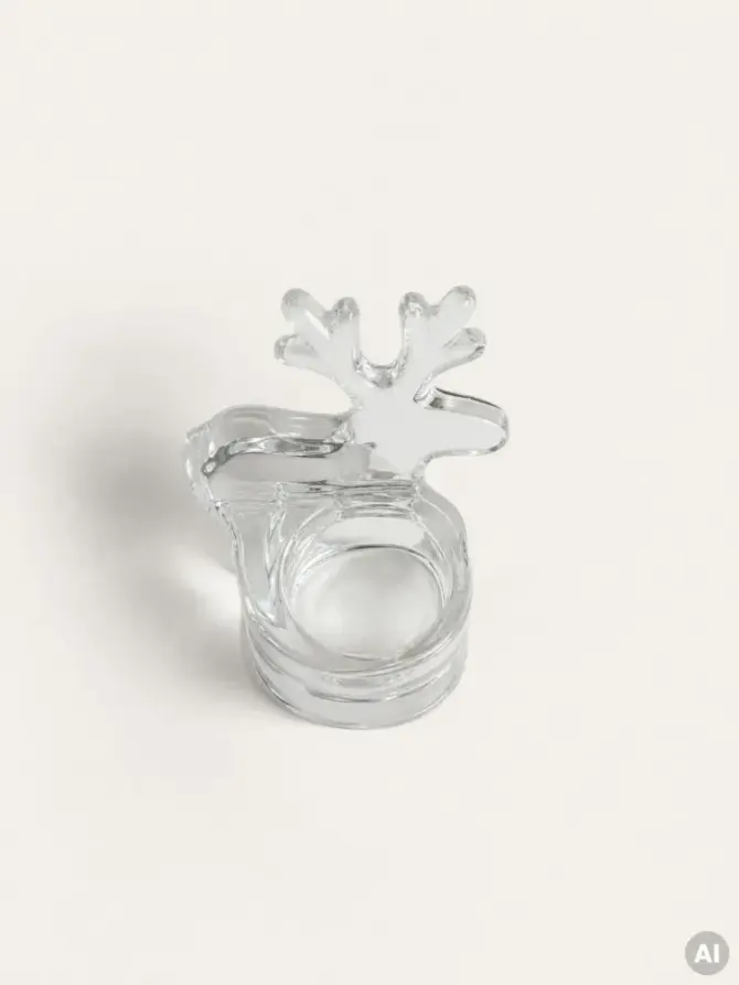 Świecznik GLASSI jelonek szklany 8,6x7,2x9,5 cm