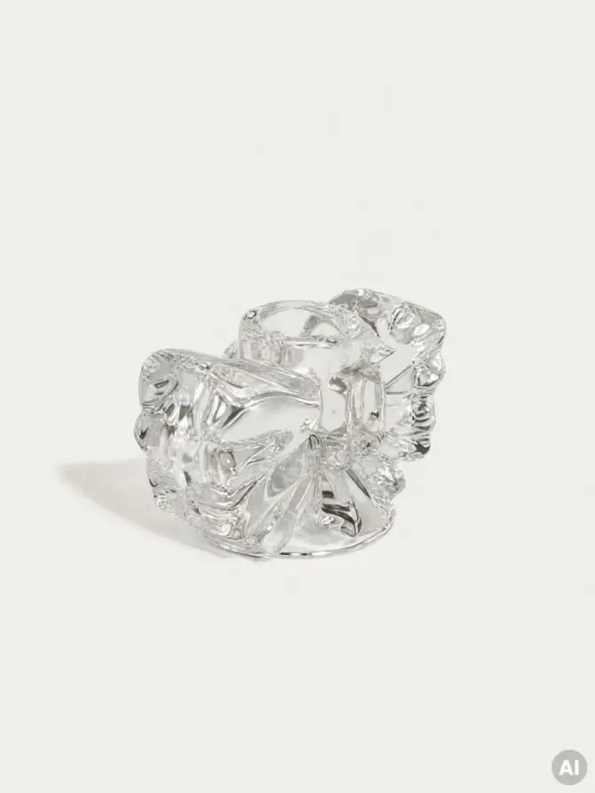 Świecznik GLASSI kokardka szklana 9,6x5,5x5,5 cm