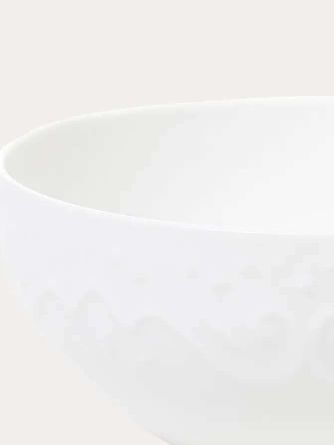 Miska SYLIA porcelanowa biała z ornamentem 15 cm