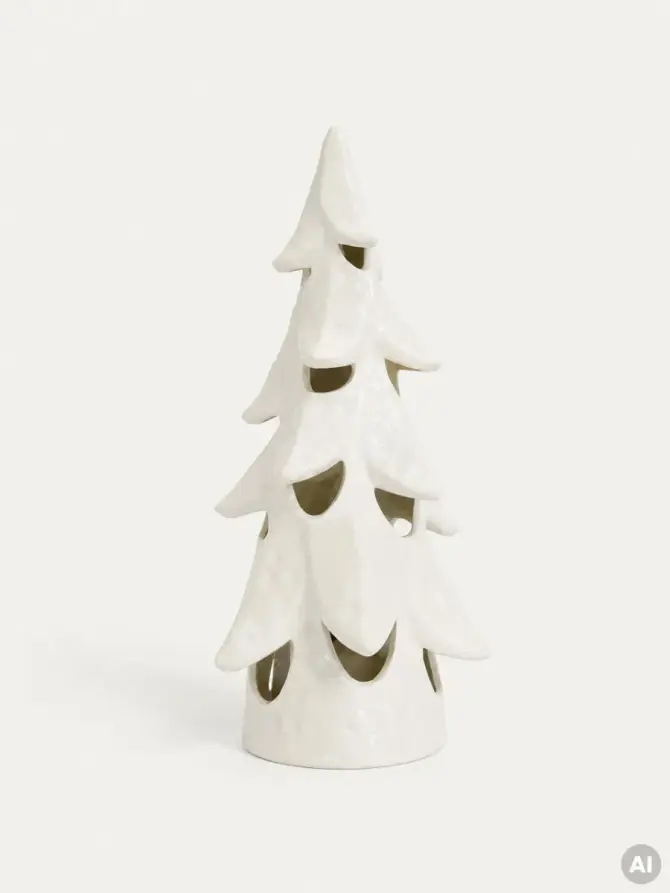 Dekoracja stojąca KANIA choinka ceramiczna LED 13,3x13x29 cm