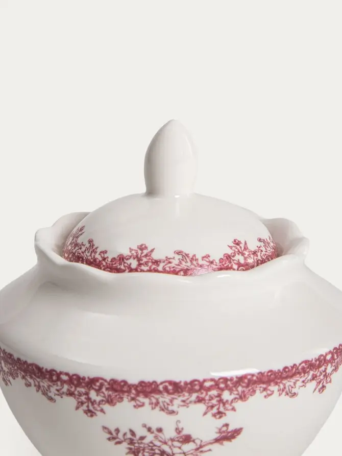 Cukiernica LOURRY porcelanowa czerwona 0,3 l