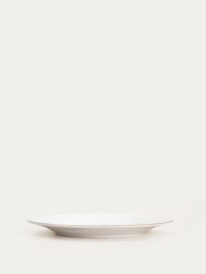 Talerz AUROO porcelanowy deserowy ze złotą obwódką 19 cm