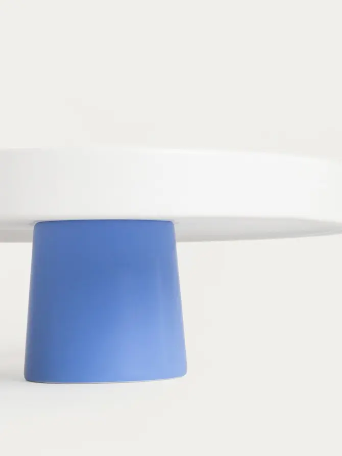 Patera AFFI biała z granatową nóżką 24x9 cm