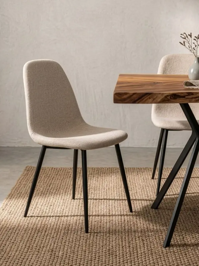 Krzesło SVEA w tkaninie beżowe 44x54x86 cm