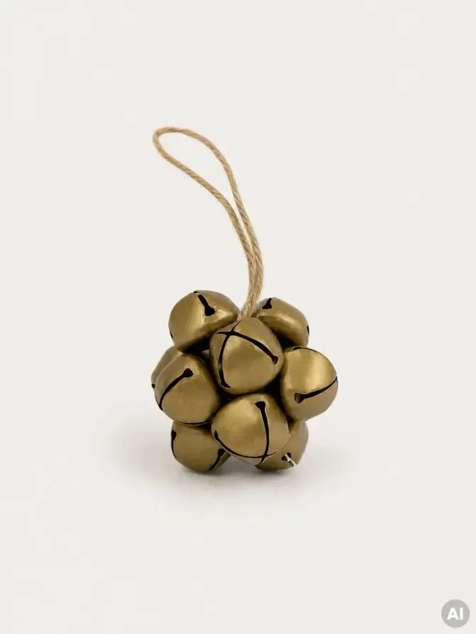 Zawieszka BEELO kula z metalowych dzwonków złota 8 cm
