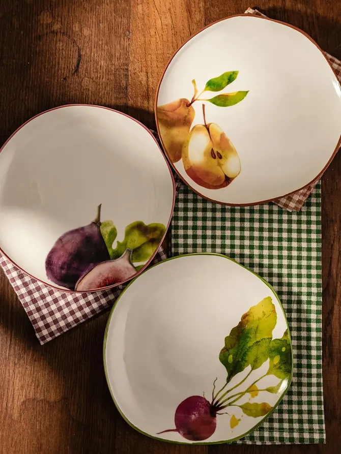 Talerz SKORD porcelanowy deserowy z gruszkami 20 cm