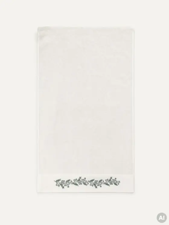 Ręcznik LIORIA z ozdobnym pistacjowym haftem 50x90 cm