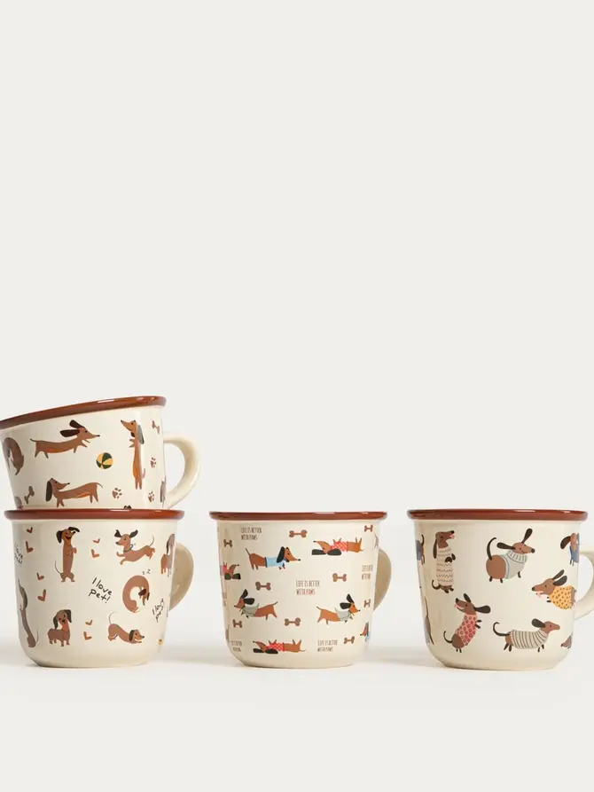 Kubek BOOP porcelanowy w jamniki w sweterku 0,3 l