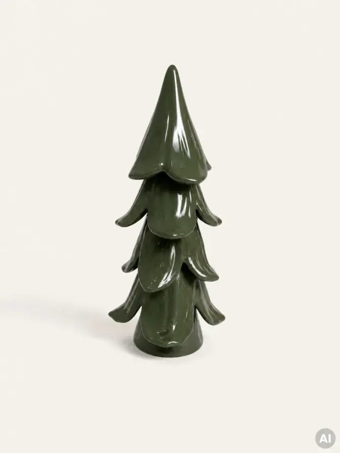Dekoracja FROZA choinka ceramiczna zielona 11x11x22,5 cm