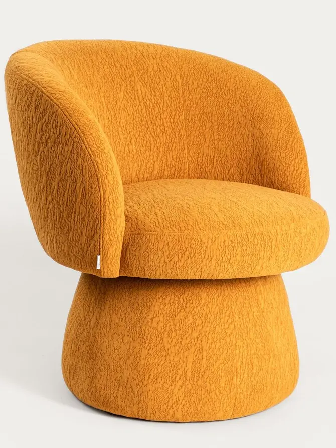 Fotel CONFORT obrotowy musztardowy 70x75,5x80 cm
