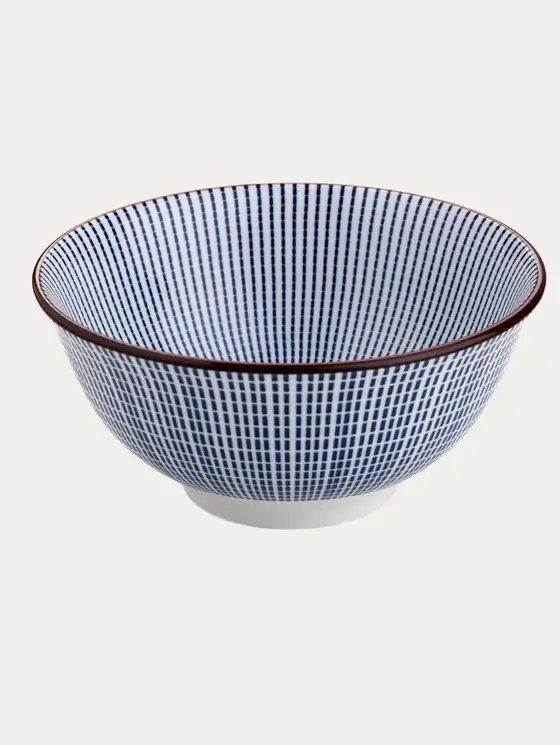 Miska NAVIA porcelanowa granatowa z brązową obwódką 15 cm