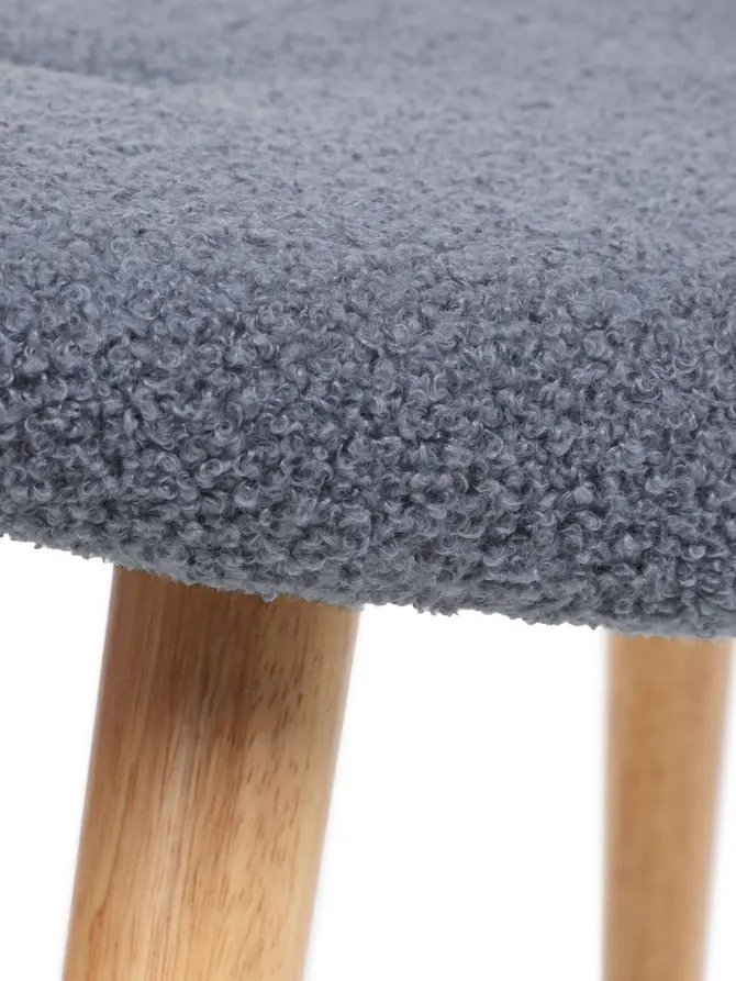 Podnóżek MOSS TEDDY BOUCLE w tkaninie TEDDY granatowy 61x41x38 cm