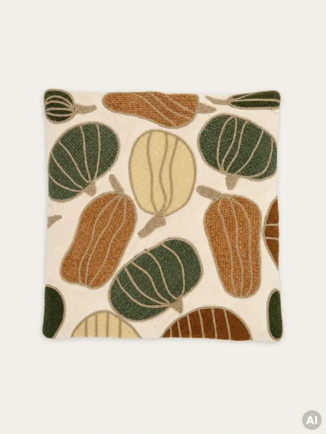 Poszewka CYNTHIA w wyszywane strukturalne dynie 45x45 cm