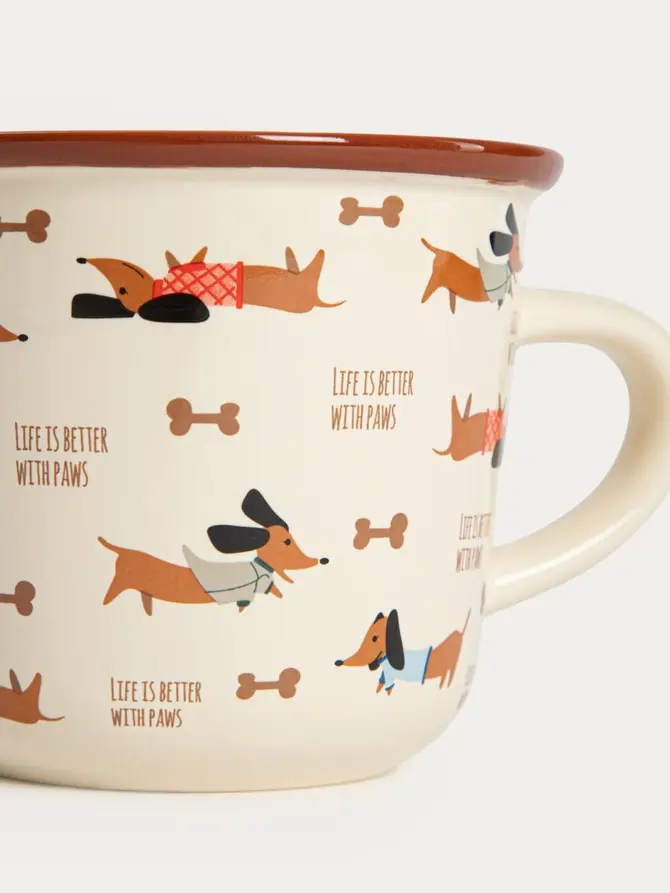 Kubek BOOP porcelanowy w bawiące się jamniki 0,3 l