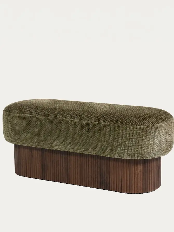 Pufa MAVERO ze schowkiem oliwkowa 110x45x46 cm